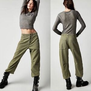 Free People Osaka Jeans Olive Green 26